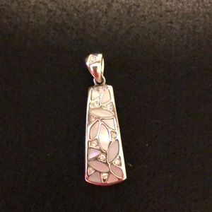 Lia Sophia pearl & gemstone pendant / slide